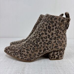 Very G Leopard Print "Dynamite" Women's‎ Booties Size 6 Faux Fur Mobwife EUC